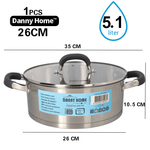 قدر طبخ ستانلس ستيل بغطاء