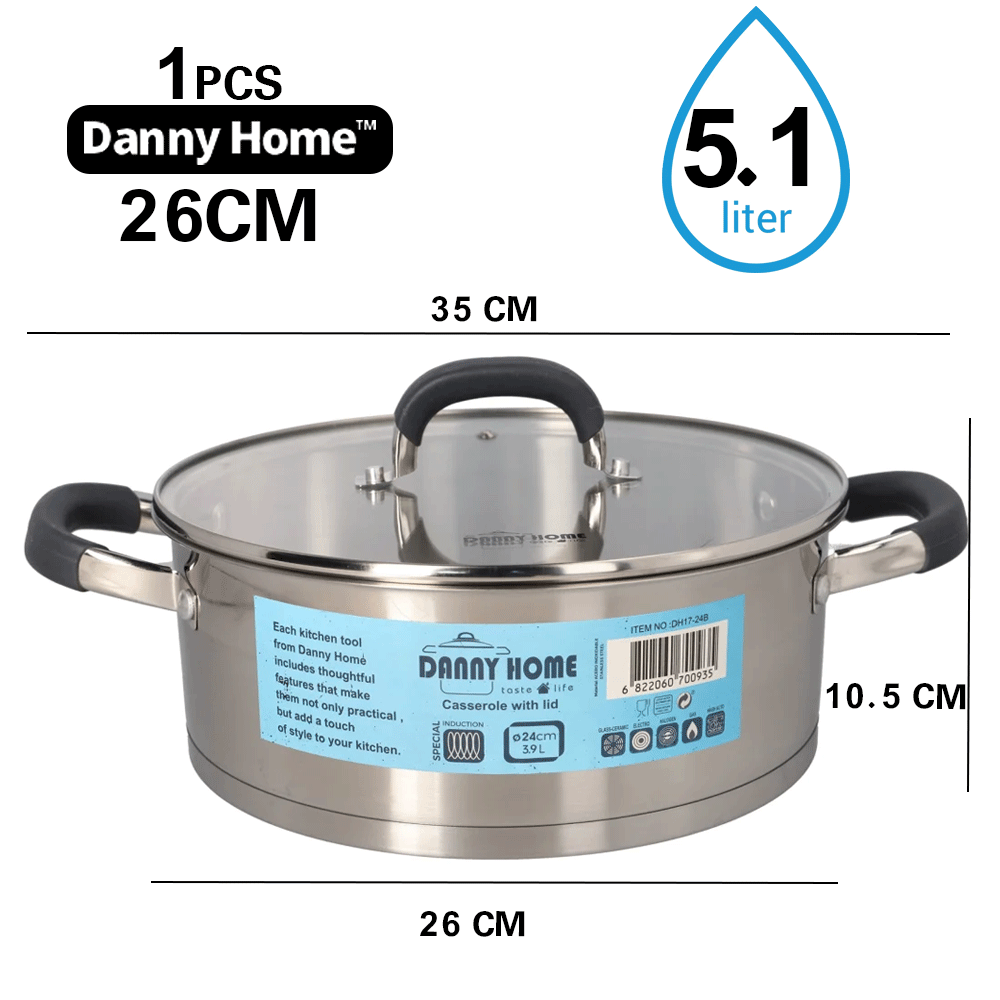 قدر طبخ ستانلس ستيل بغطاء