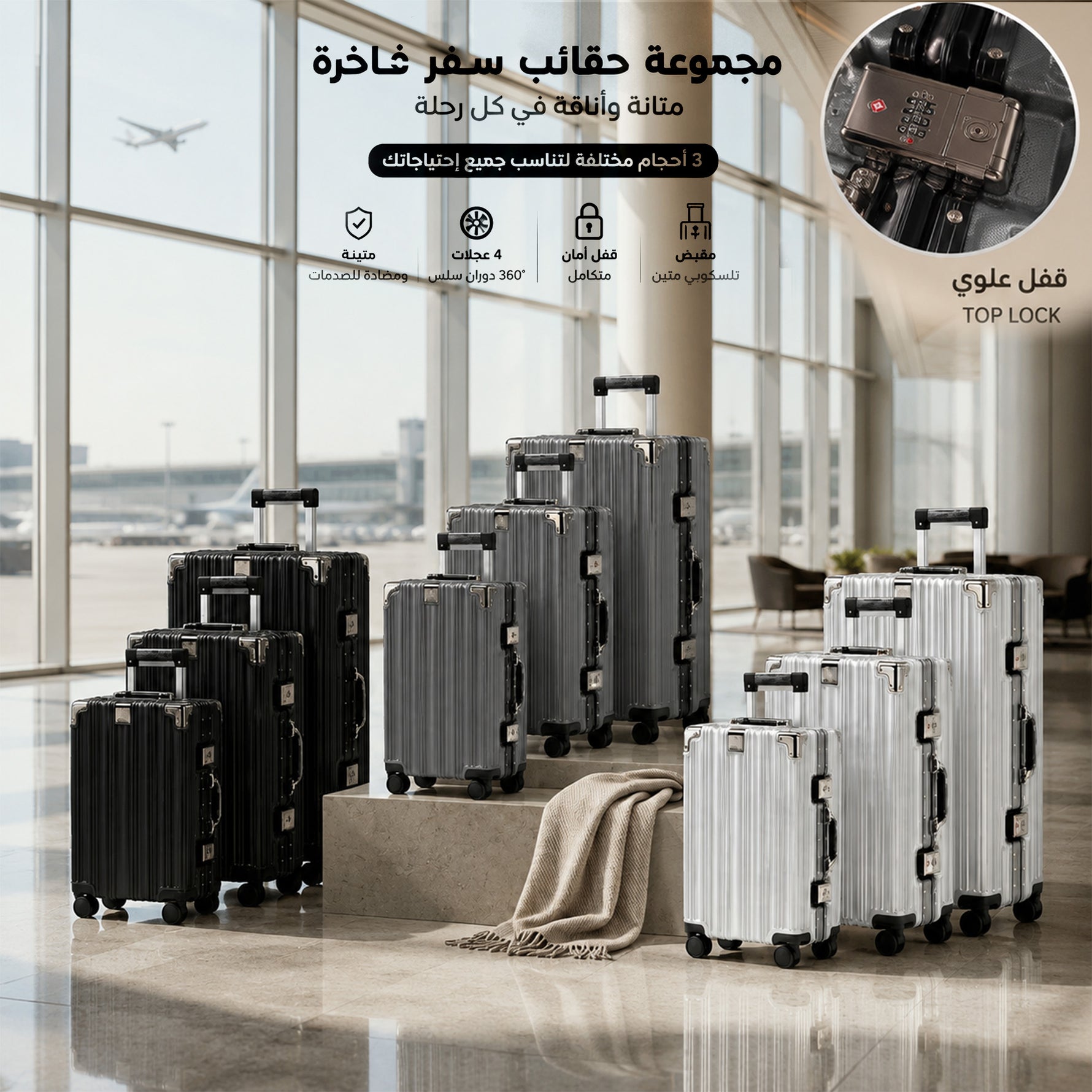 طقم المنيو م مع قفل 3002