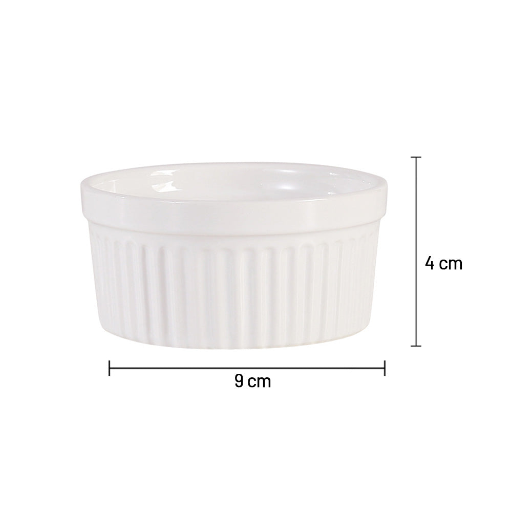 طبق كيك أبيض رامكين 4 قطع 160 مل