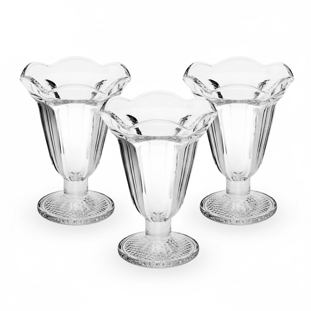 كوب آيس كريم زجاجي كلاسيكي 3*185 مل