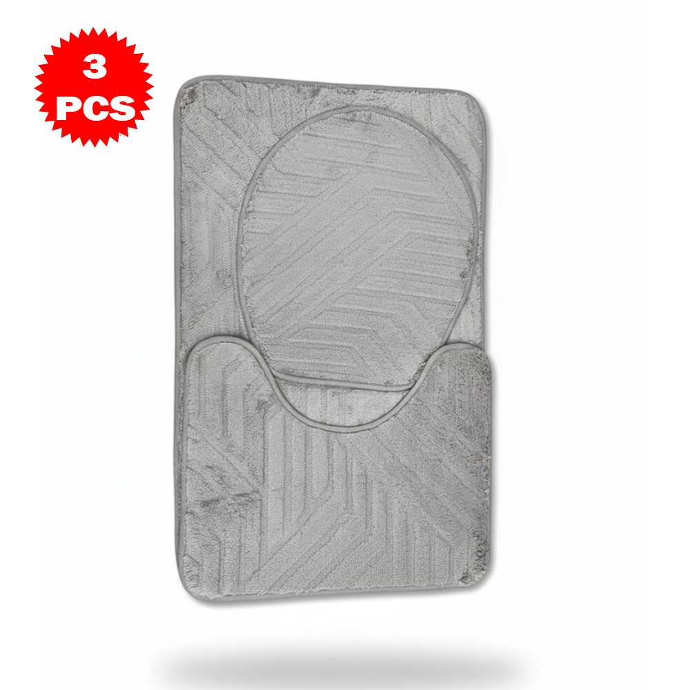 طقم سجاد حمام من 3 قطع مضاد للانزلاق