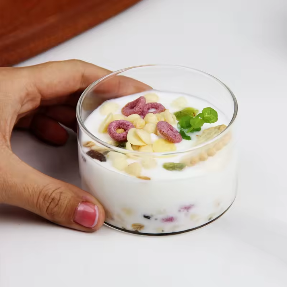 طقم أكواب تقديم زجاجية شفافة 4 قطع (245 مل)