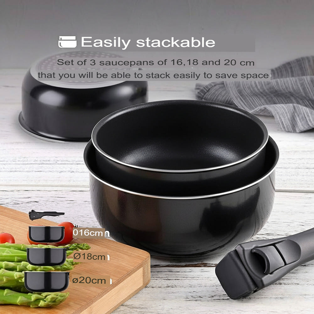 طقم قدور بمقبض قابل للفصل – 4 قطع (16، 18، 20 سم)