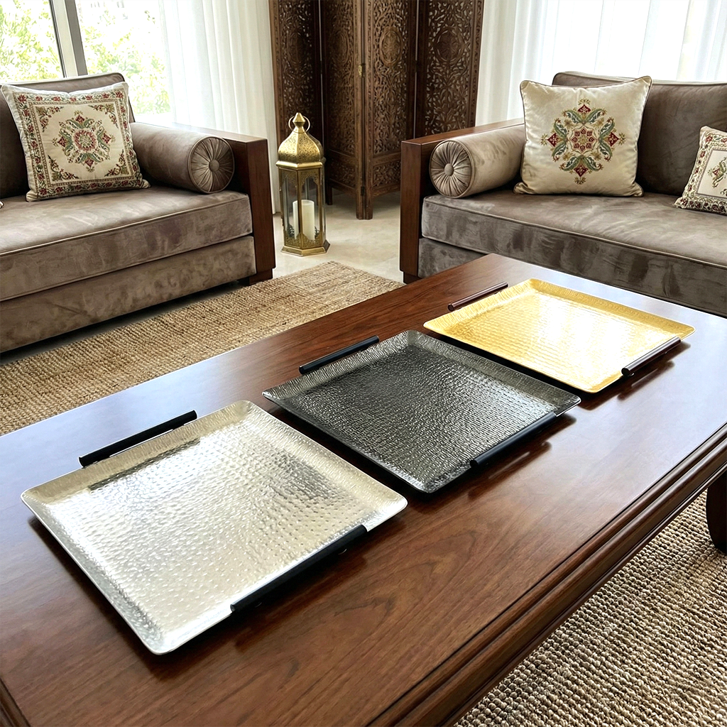 صينية تقديم كبيرة مربعة