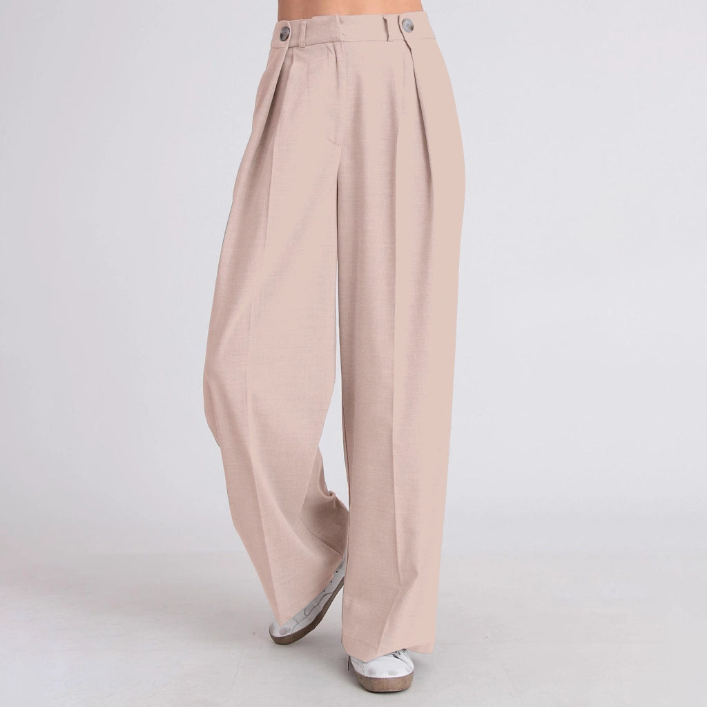 بنطلون نسائي عريض بكسرات