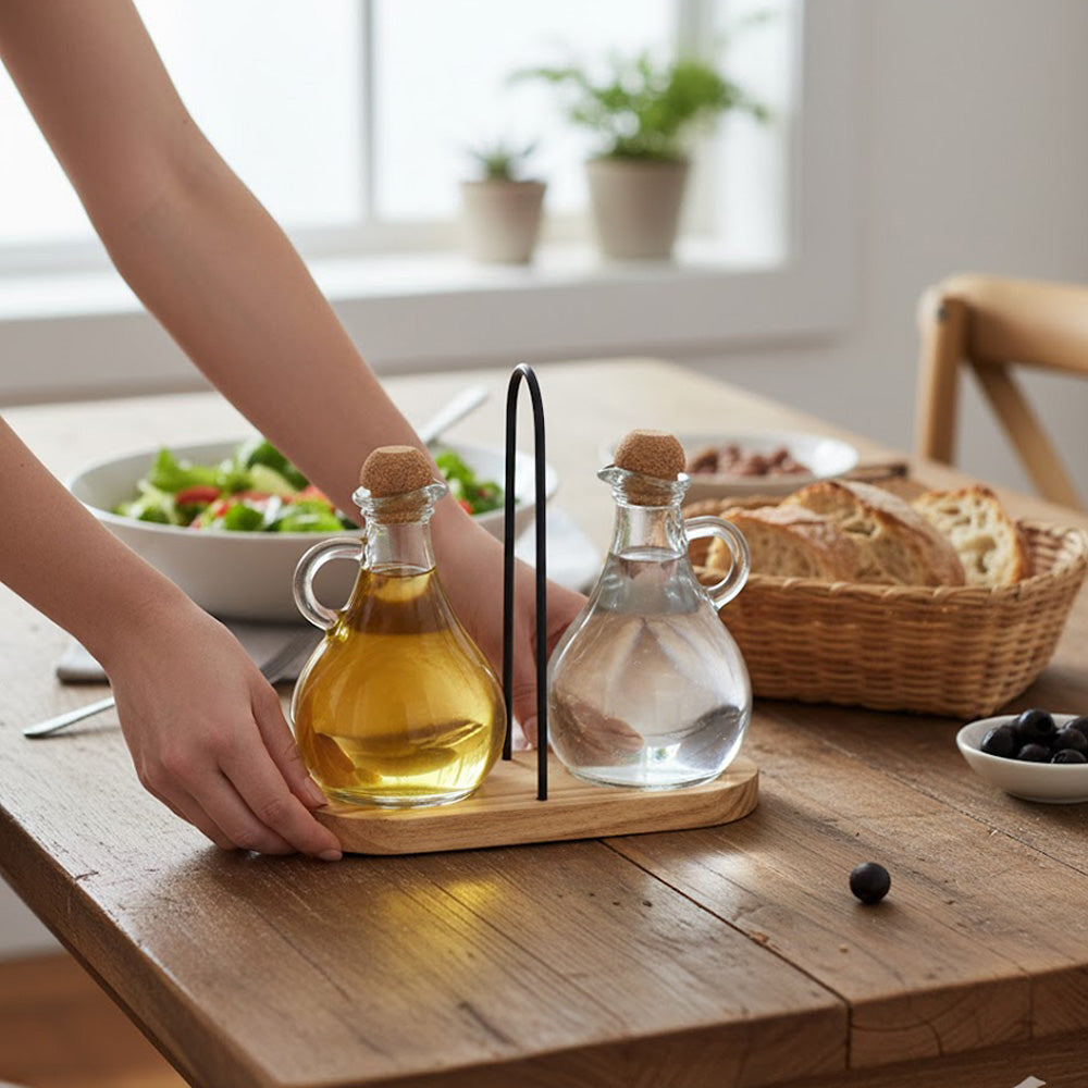 موزع الخل والزيت مع سدادة فلين 150 مل قطعتين