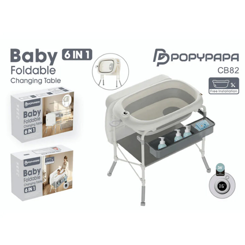طاولة تغيير حفاضات الأطفال القابلة للطي 6 في 1 من بوبي بابا CB82