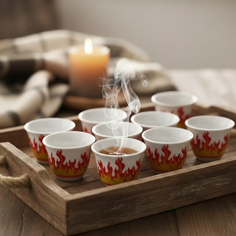 طقم فناجين بديزاين لهب