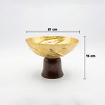 وعاء بقاعدة خشبية - صغير