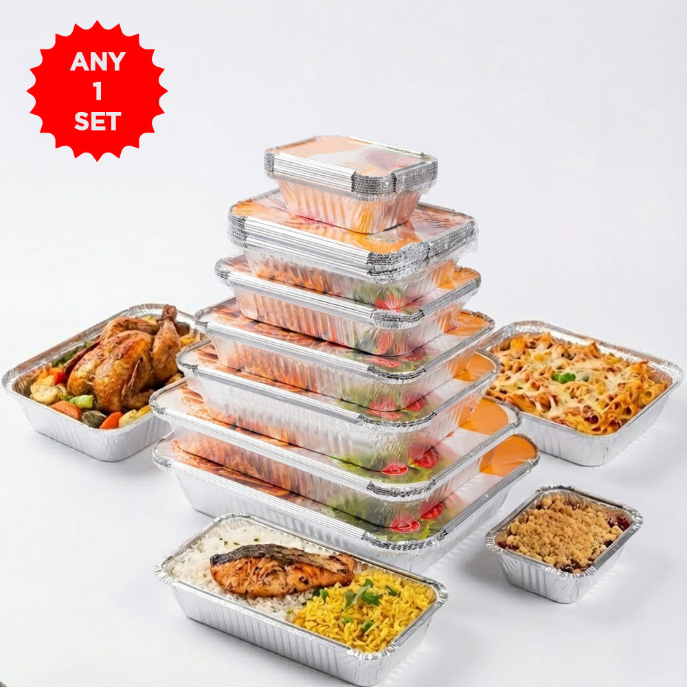 علب طعام الومنيوم مع أغطية