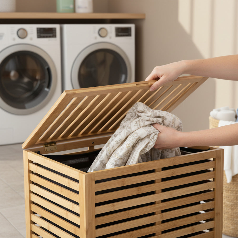 صندوق منظم متعدد الأغراض من الخيزران