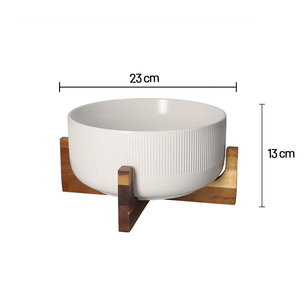 وعاء سلطة مع إطار خشبي 2.7 لتر.