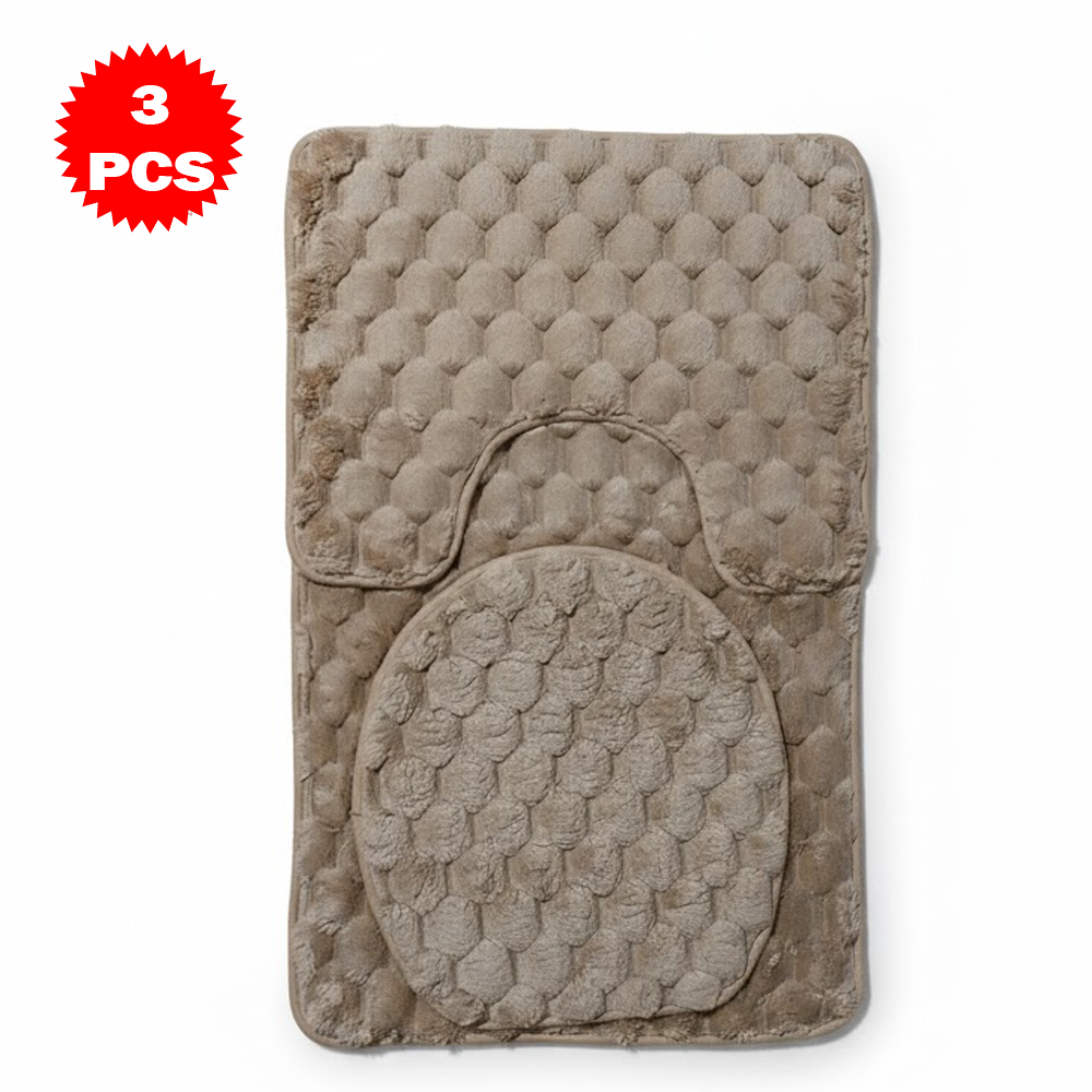 طقم سجاد حمام من 3 قطع مضاد للانزلاق