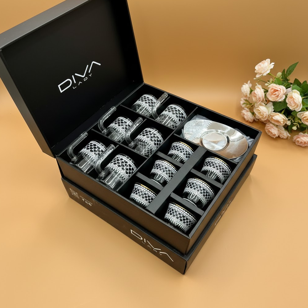 طقم استكانة وفنجان 18قطعة