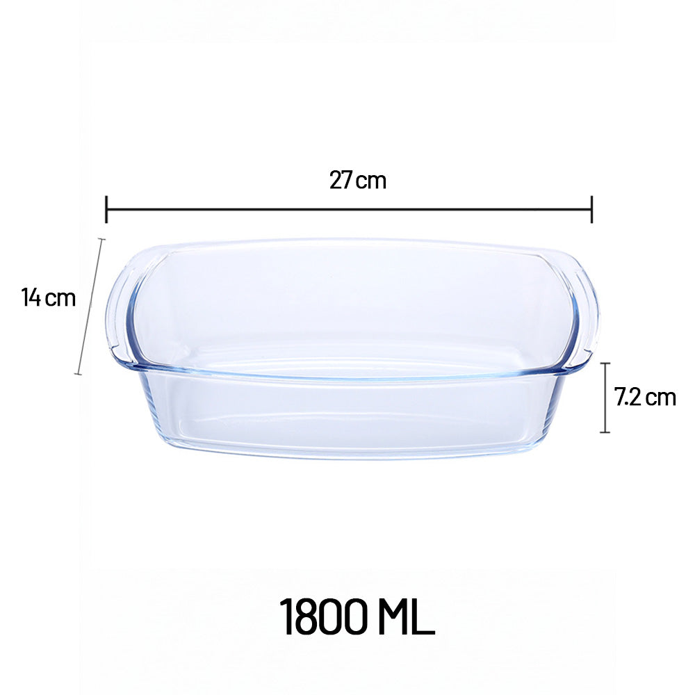طبق فرن زجاجي مستطيل