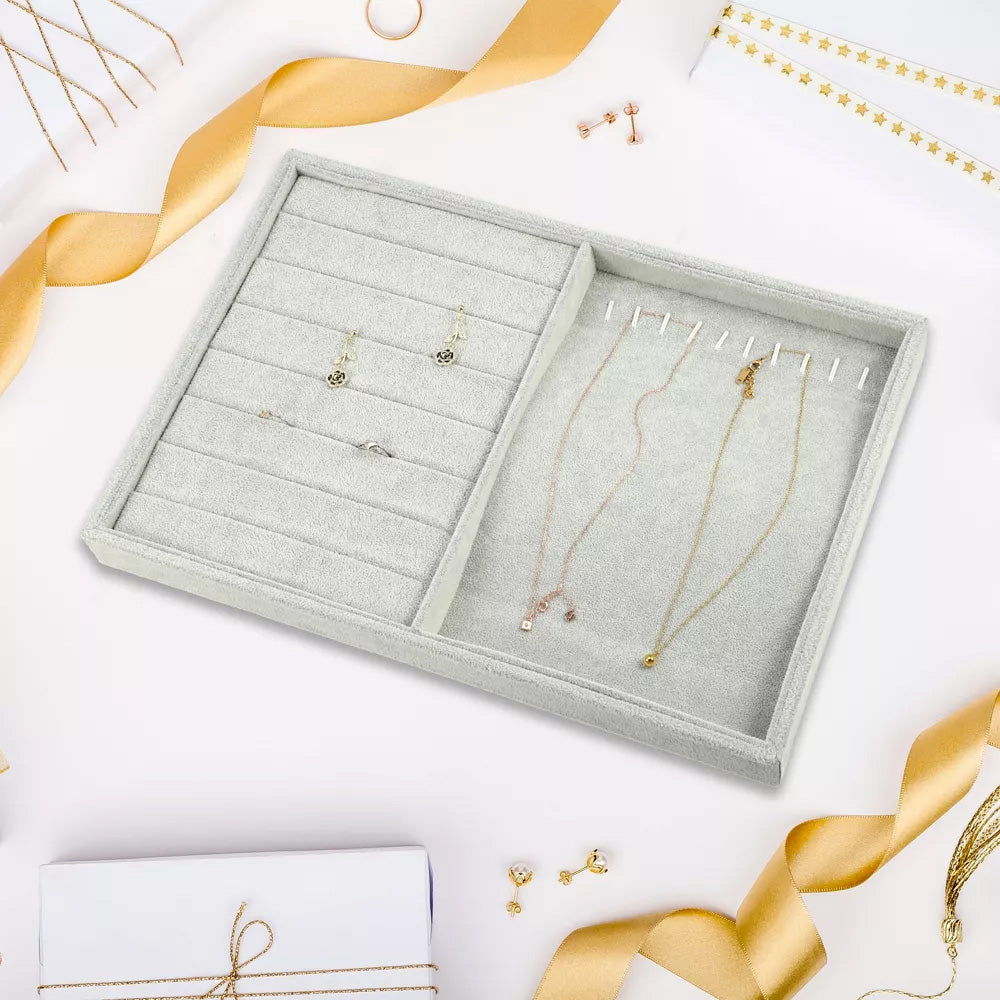 صينية مخملية للخواتم والمجوهرات