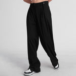 بنطلون نسائي عريض بكسرات