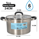 قدر طبخ طويل ستانلس بغطاء