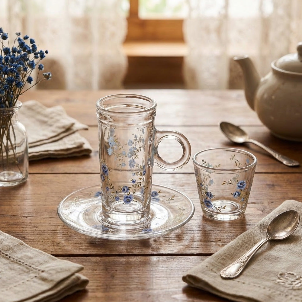 طقم استكانة وفنجان 18 قطعة