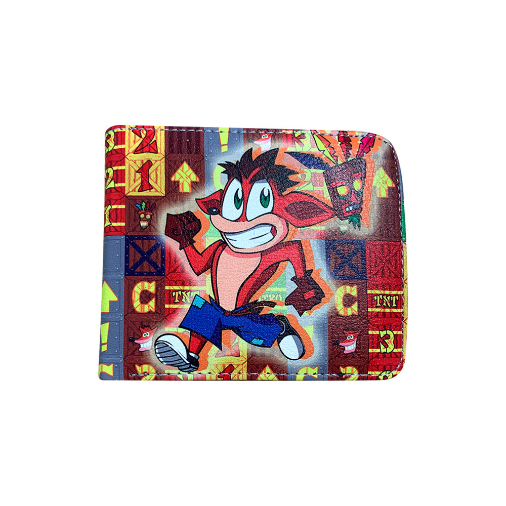 محفظة من جلد البولي يوريثان مطبوعة بطبعة 29 Crash Bandicoot