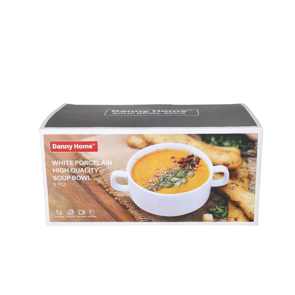 طقم أوعية حساء بمقبضين ، 6 قطع