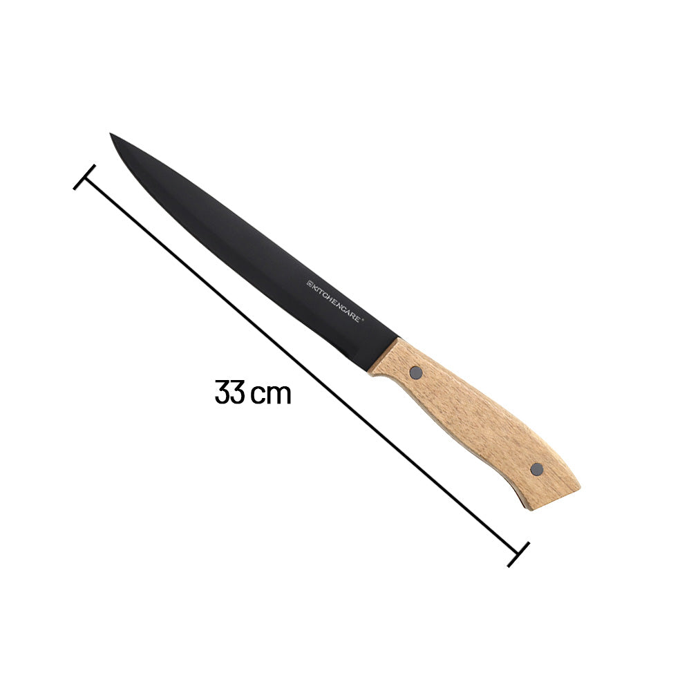 سكين طاهي من الفولاذ المقاوم للصدأ باللون الأسود 33 سم