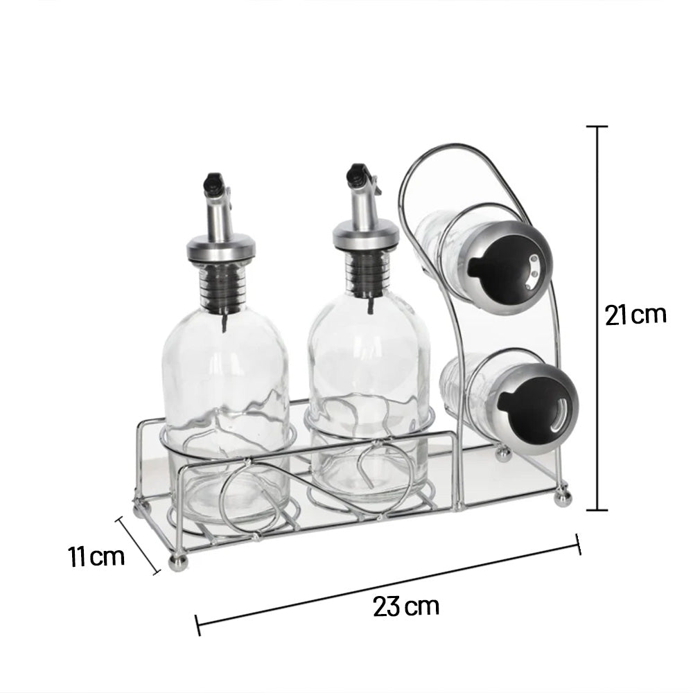 حامل موزع الزيت/الخل/الملح/الفلفل 5 قطع