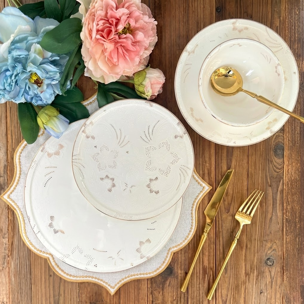 طقم أطباق مائدة فاخر 24 قطعة