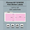 ‏ملصقات طابعة Phomemo 40x30mm / 230Pcs مربع / وردي‏