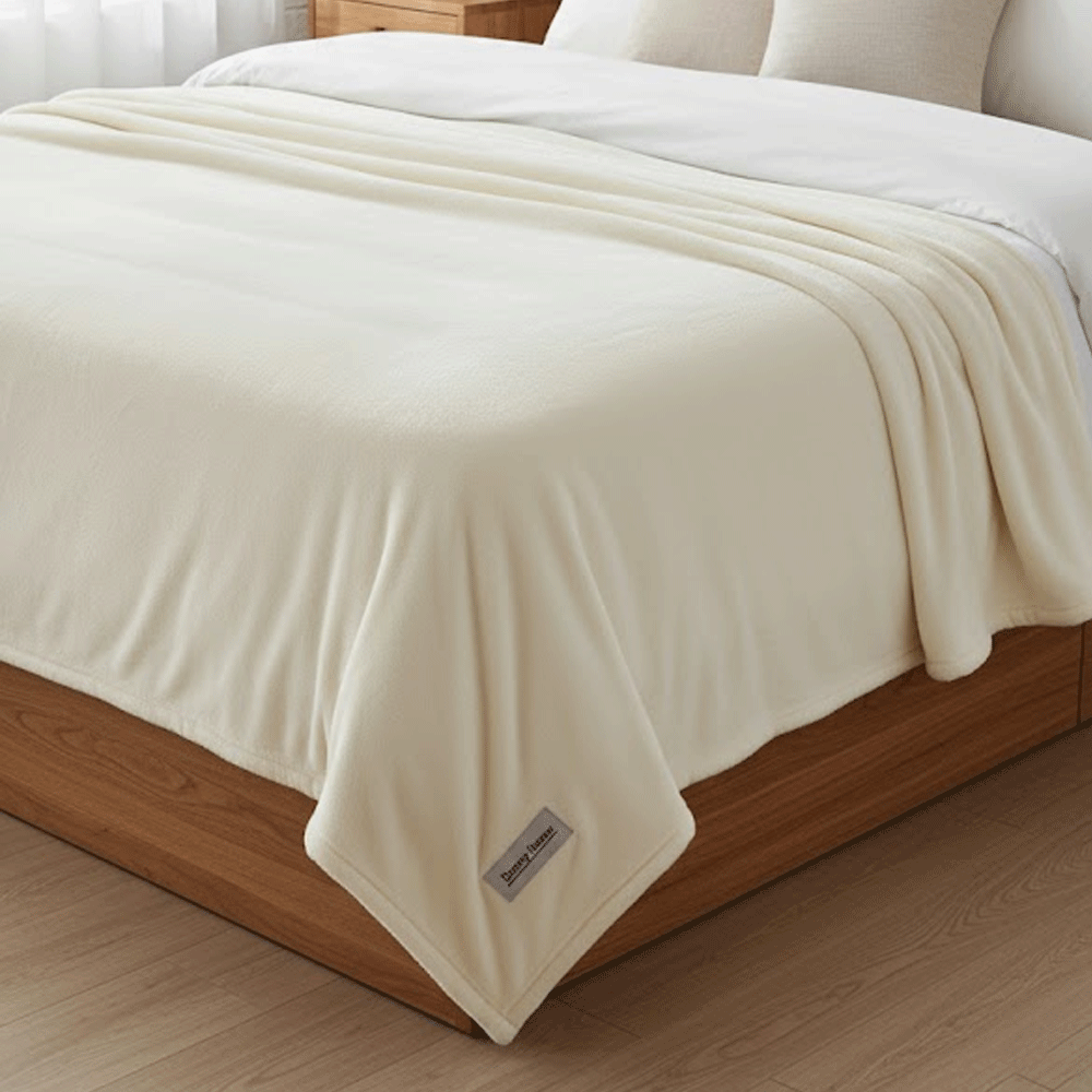 بطانية قطيفة ناعمة فاخرة كريمي