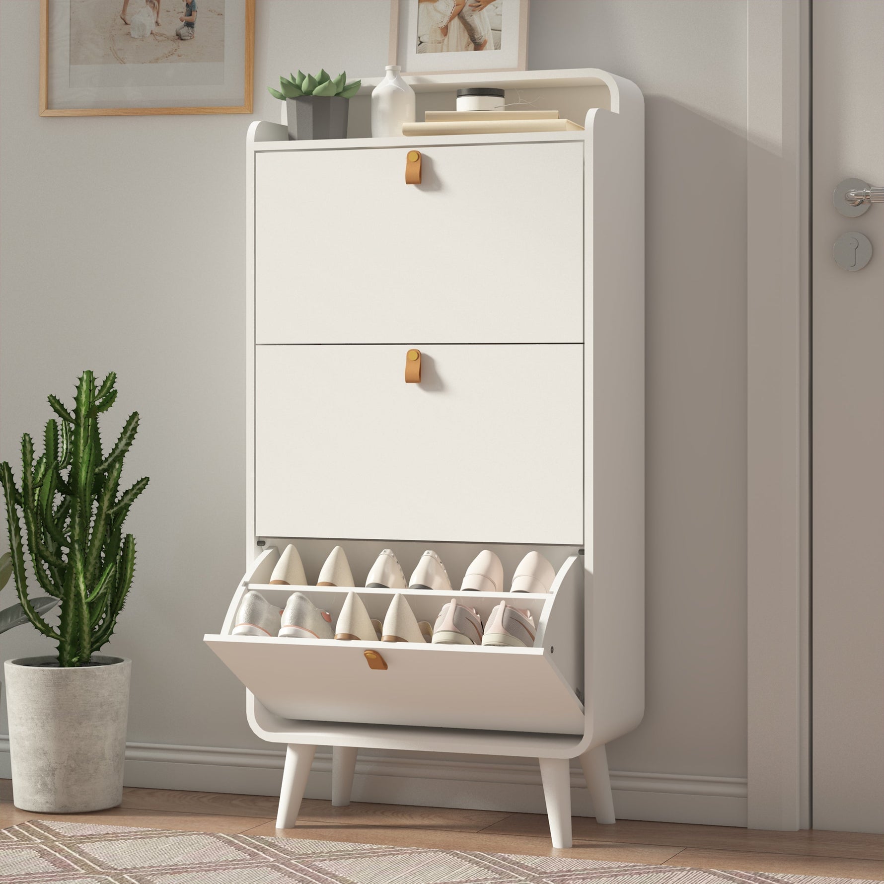 خزانة أحذية كبيرة بثلاثة أدراج