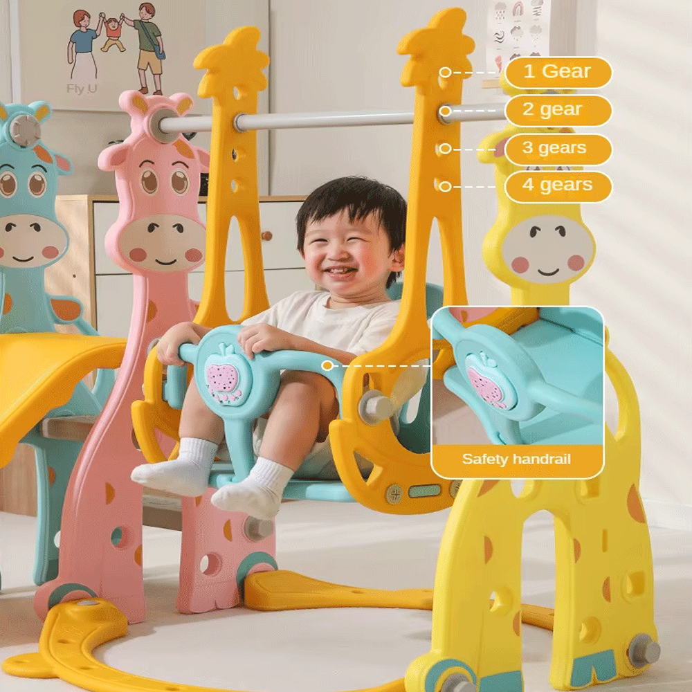 أرجوحة مع زحلاقية 3 في 1 للعب للأطفال