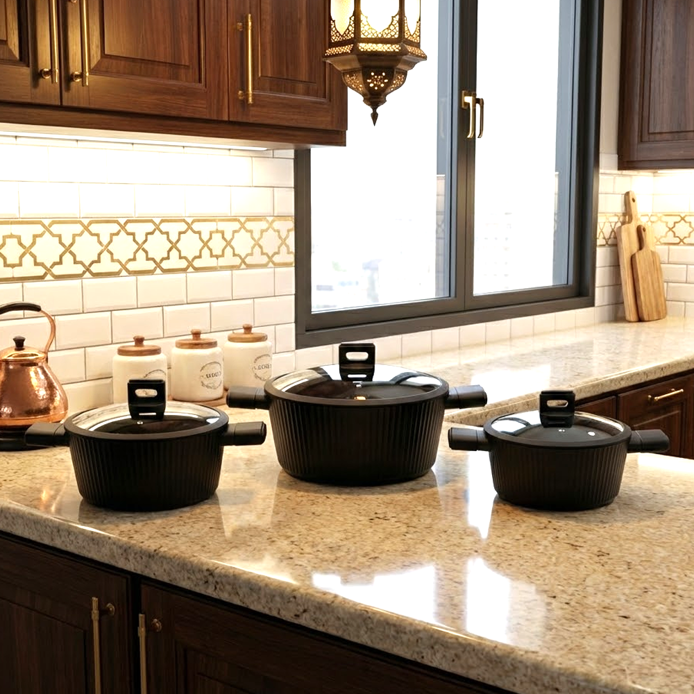 مقلاة طهي بغطاء زجاج