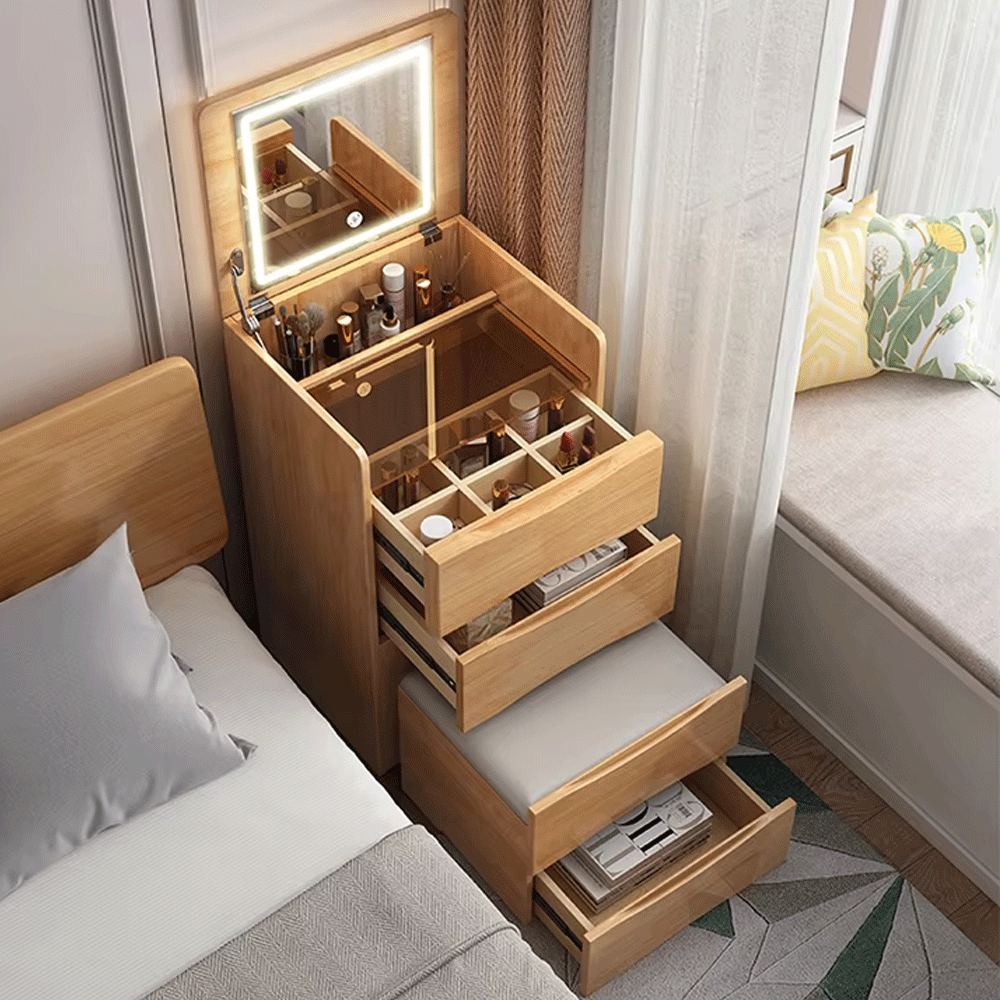 طاولة لمستحضرات التجميل مع مرآة مضيئة