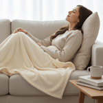 بطانية قطيفة ناعمة فاخرة كريمي