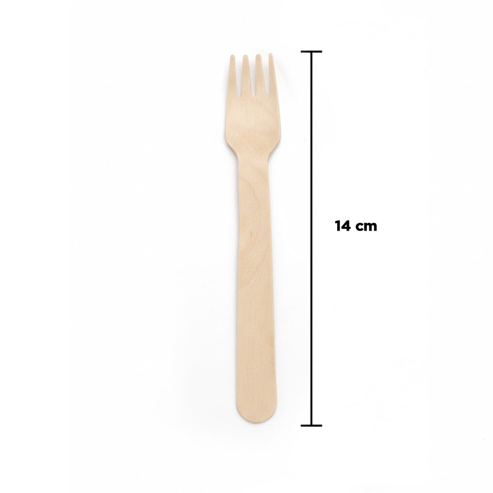 شوك خشبية للاستخدام مرة واحدة - 100 قطعة