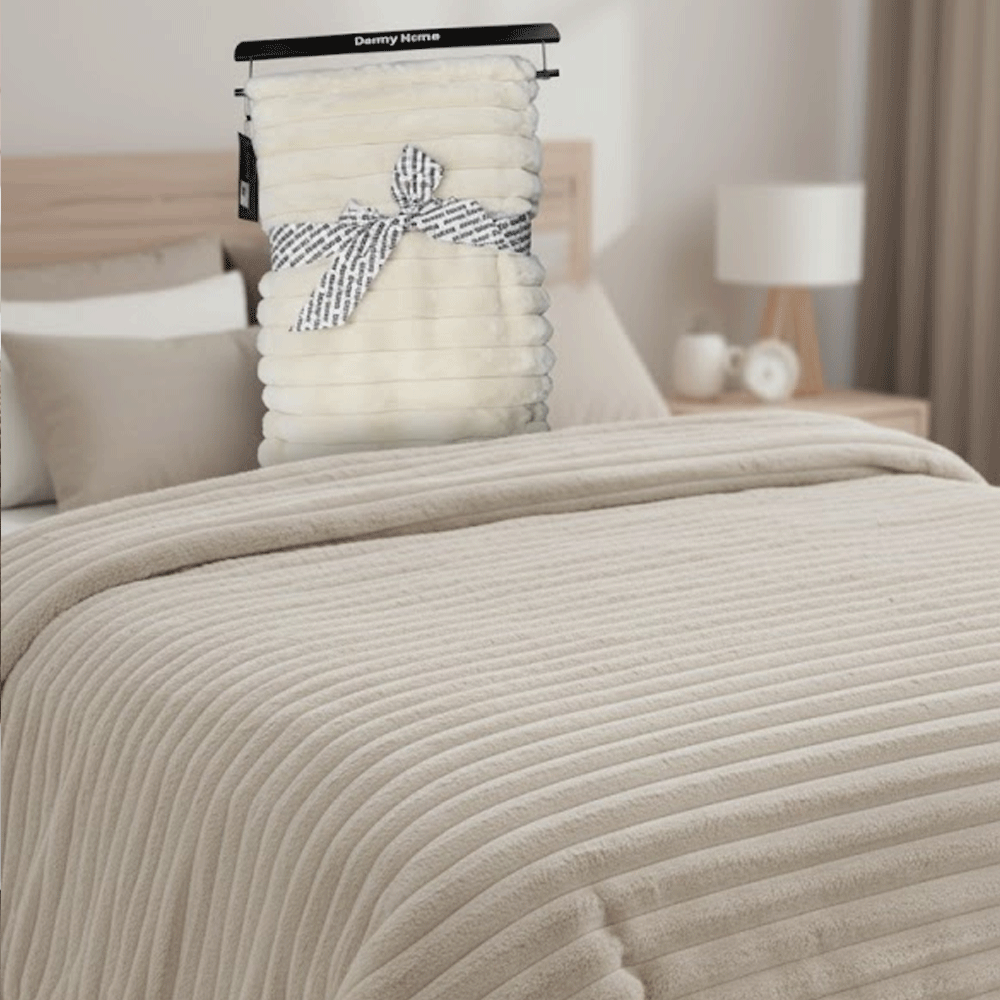 بطانية فاخرة من فرو الأرنب الصناعي