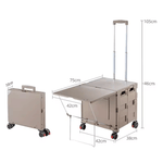 عربة مع طاولة تخييم قابلة للطي