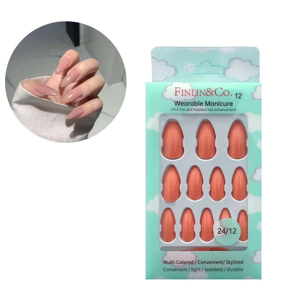 أظافر لوزية عارية قابلة للضغط