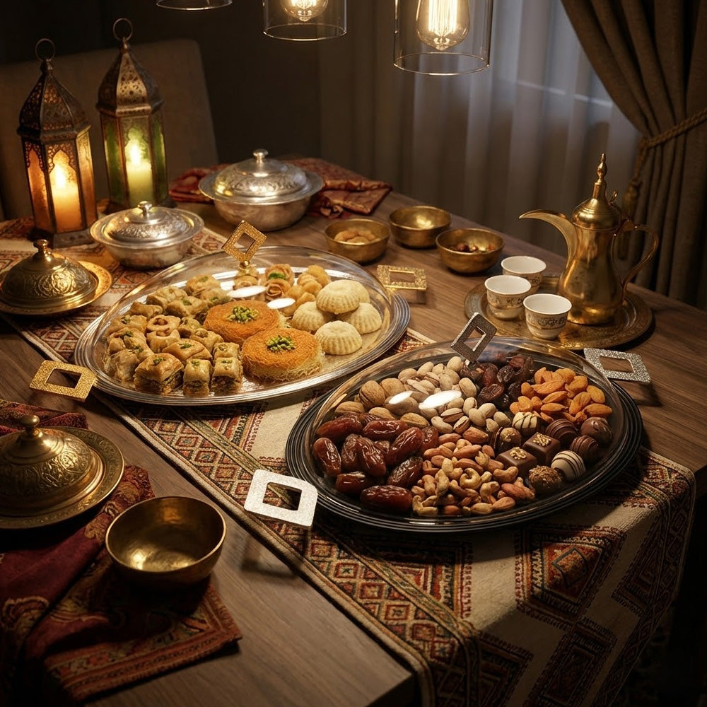 صينية تقديم بغطاء مقبب - وسط