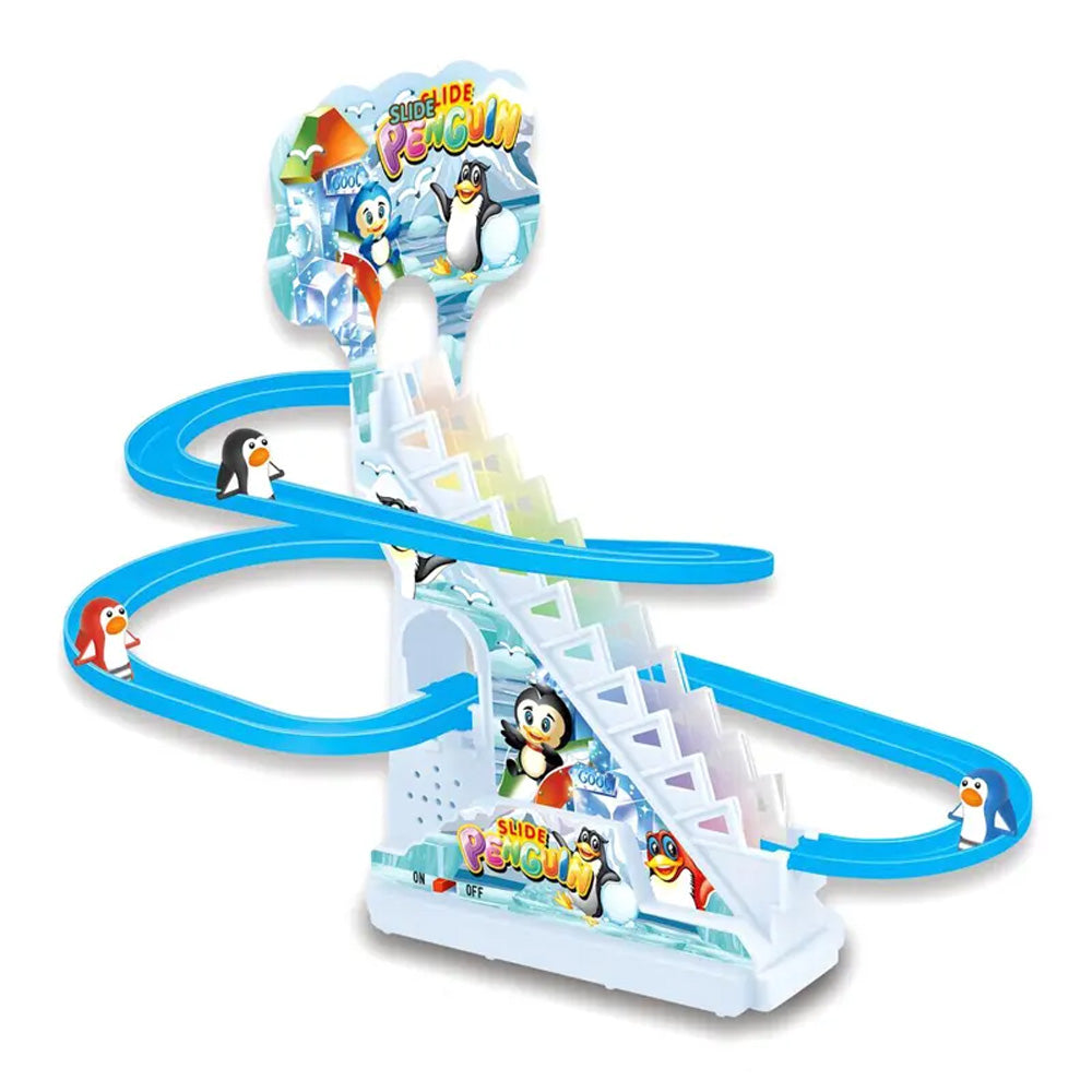 لعبة انزلاق البطريق مع الأضواء والموسيقى