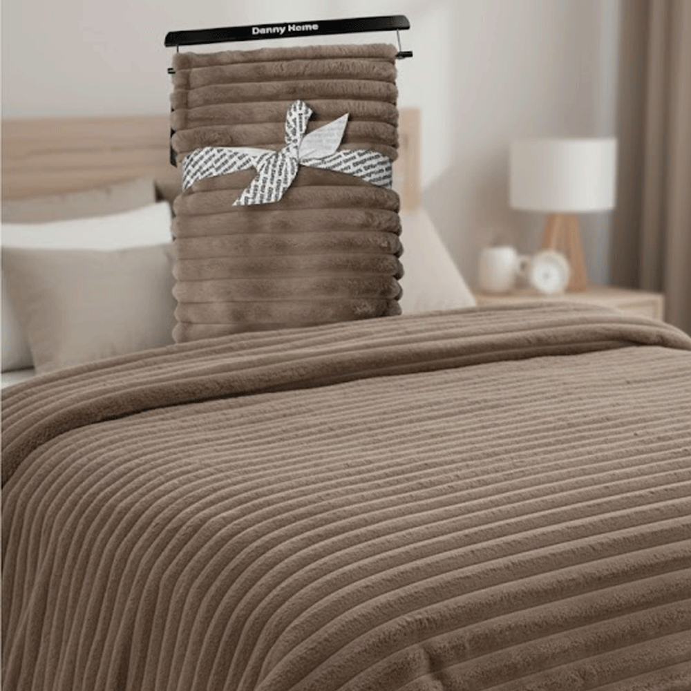 بطانية فاخرة من فرو الأرنب الصناعي