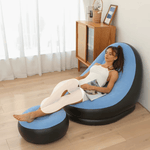 كرسي استرخاء مع وسادة قدم قابل للنفخ اليدوي