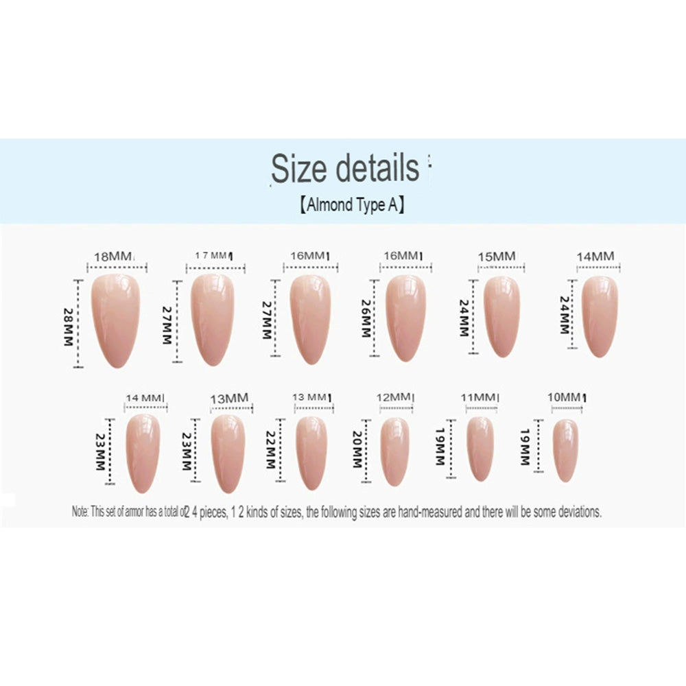 أظافر لوزية عارية قابلة للضغط