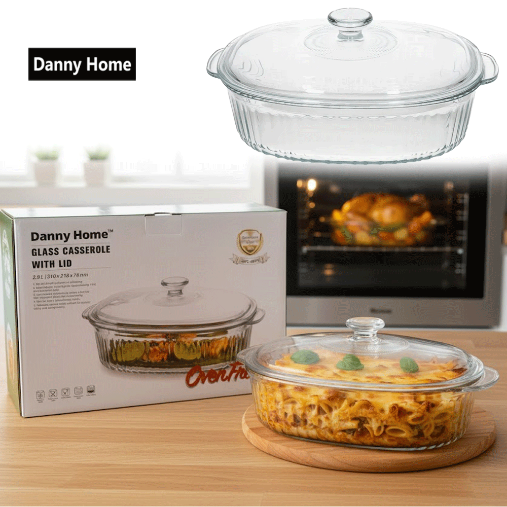 قدر خزفي من زجاج البورسليكات سعة 2.8 لتر