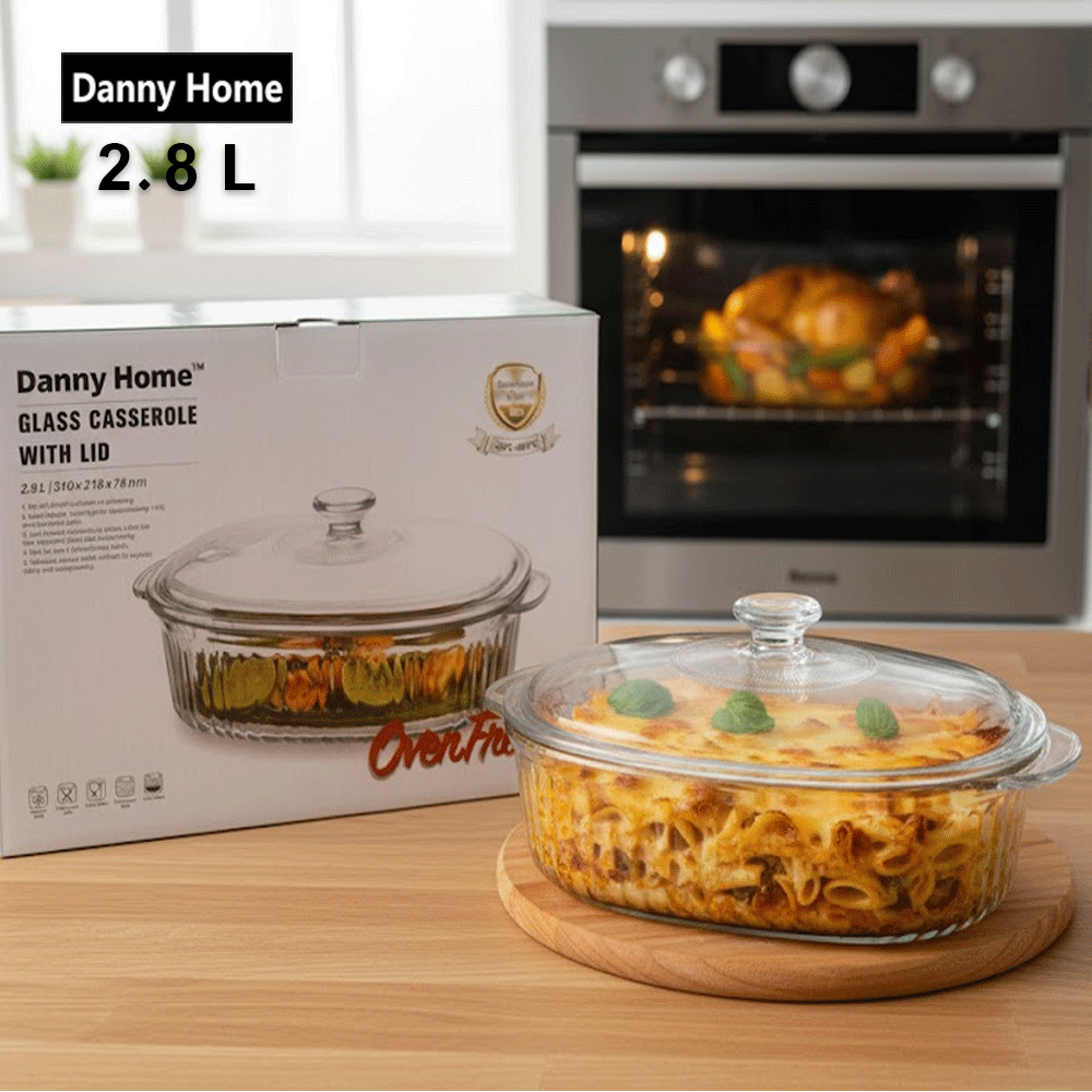 قدر خزفي من زجاج البورسليكات سعة 2.8 لتر