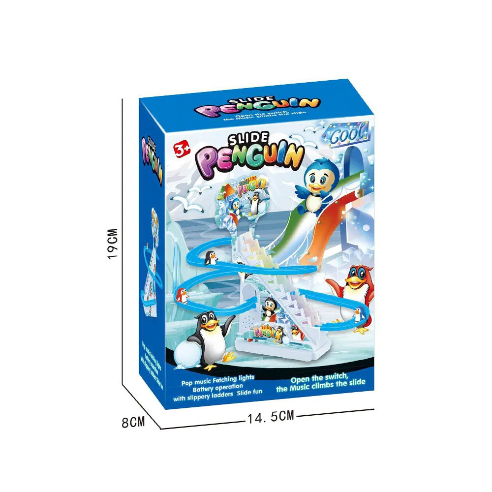 لعبة انزلاق البطريق مع الأضواء والموسيقى