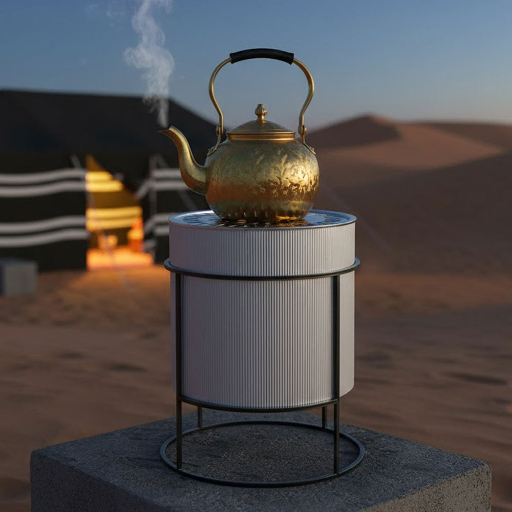 موقد و شواية فحم معدنية شكل دائري