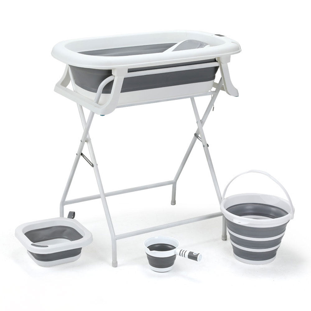 مجموعة حمام الأطفال القابلة للطي مع حامل